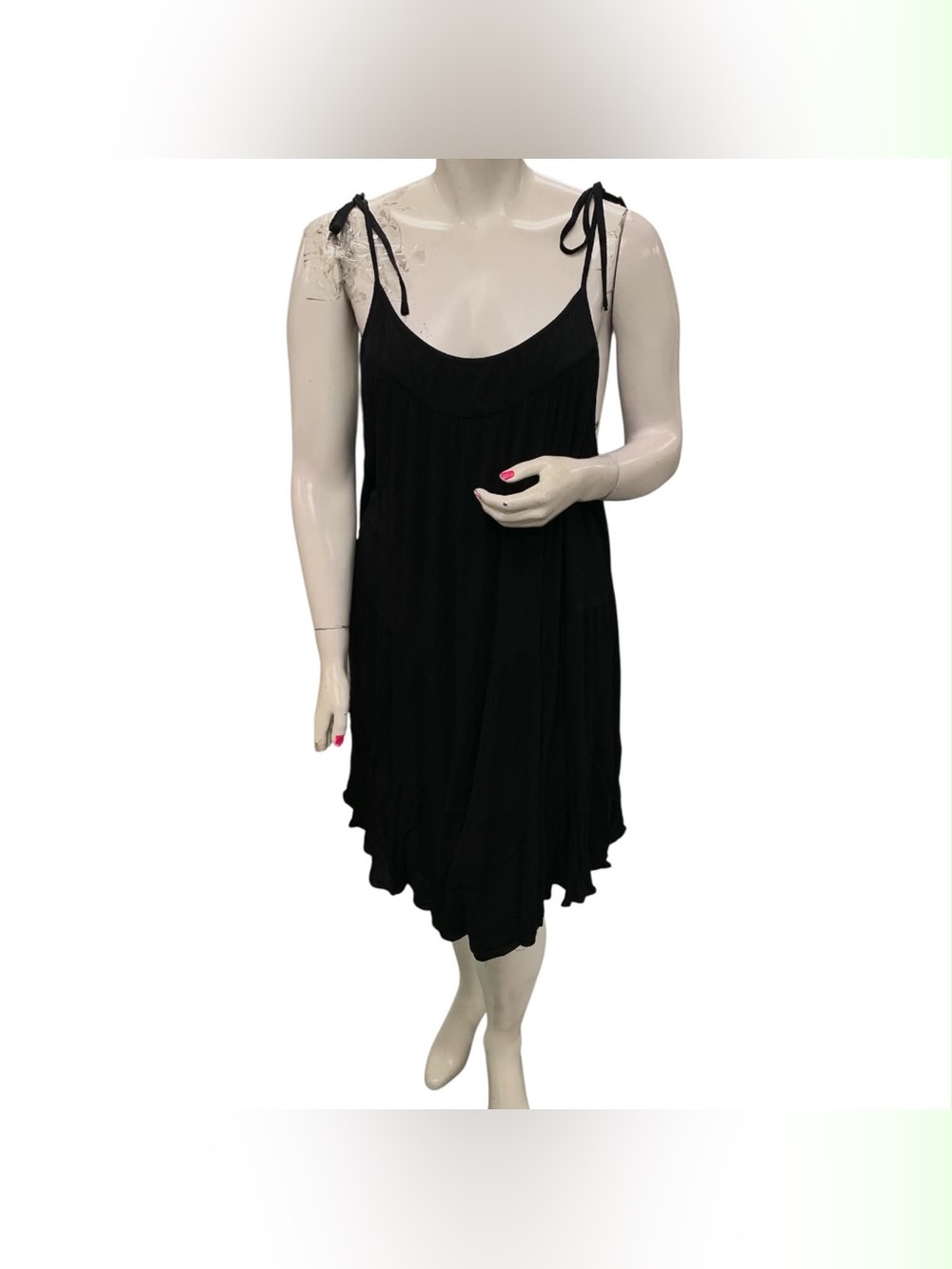 Penningtons Black Tie-Shoulder Slip Dress Size Xl
